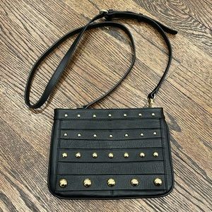 Sobella Italian Leather black with gold embellishments Crossbody bag